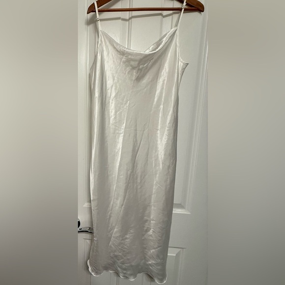 SHEIN Dresses & Skirts - SHEIN White Satin Cowl Neck Slip Dress Large